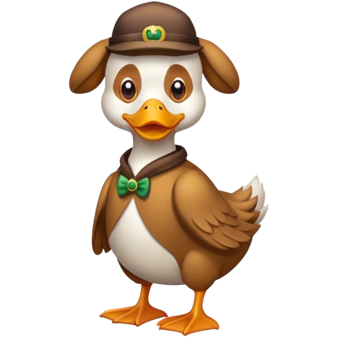 Dog wearing a duck costume emoji