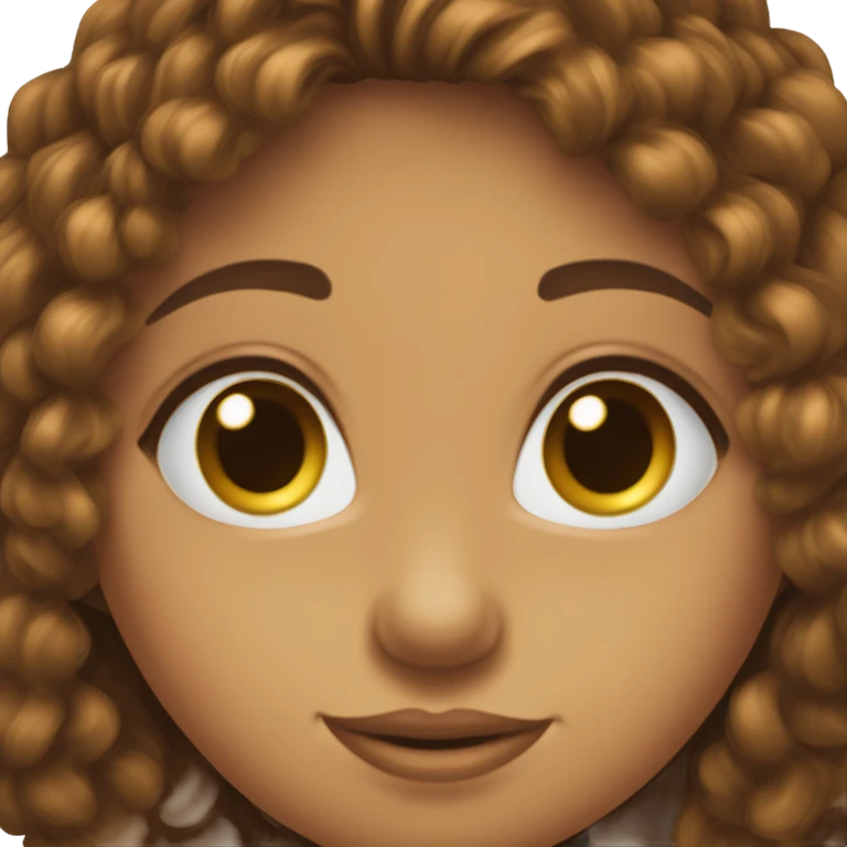 Métisse cheveux bouclé yeux marron fille emoji