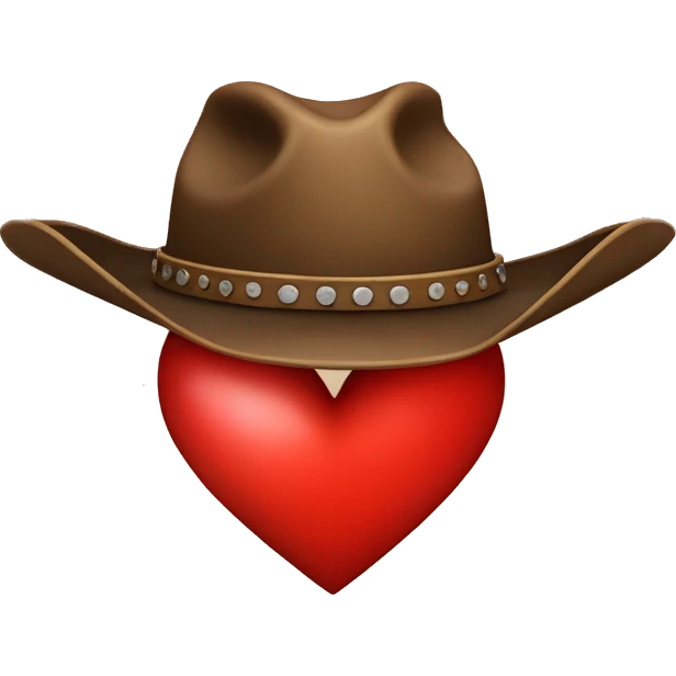 heart shaped from a cowboy hat emoji