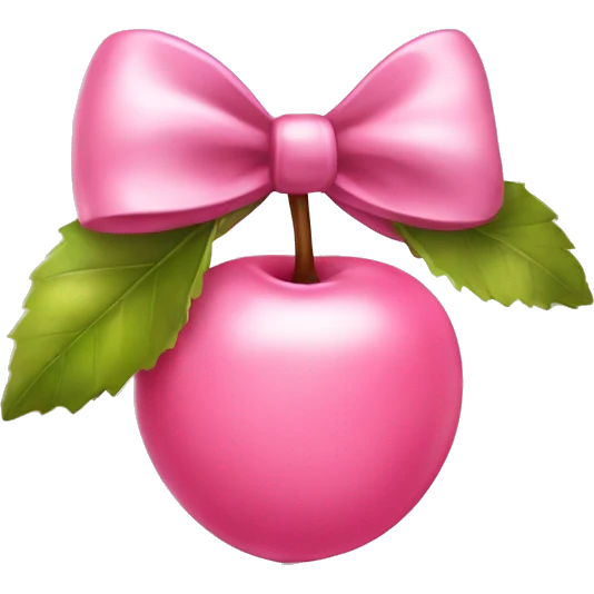 Light pink cherries with bow emoji
