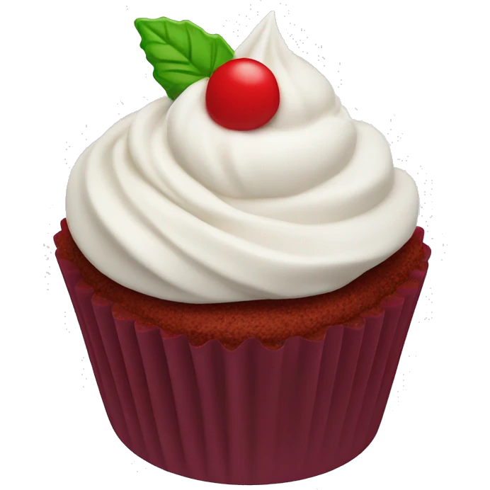 red velvet cupcake with white cream emoji