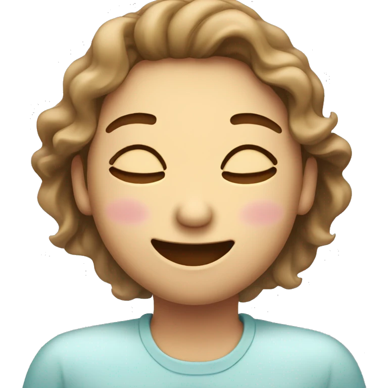 Smiling blushing face with hands covering mouth and eyes closed  emoji