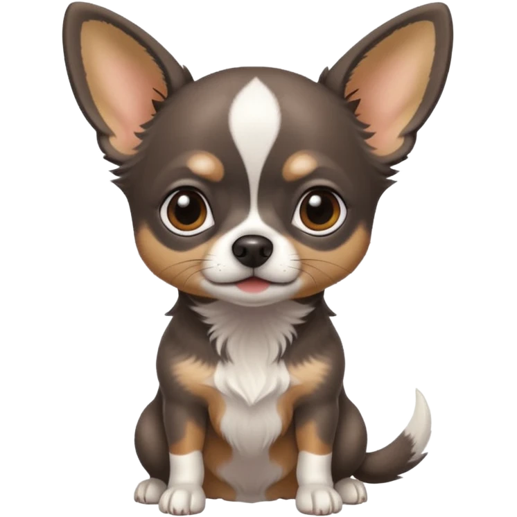 Very Dark graphite Chihuahua with white markings emoji