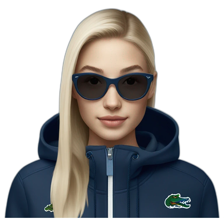 Lacoste bag girl with black lacoste hoodie e and blue oakley sportibe  emoji