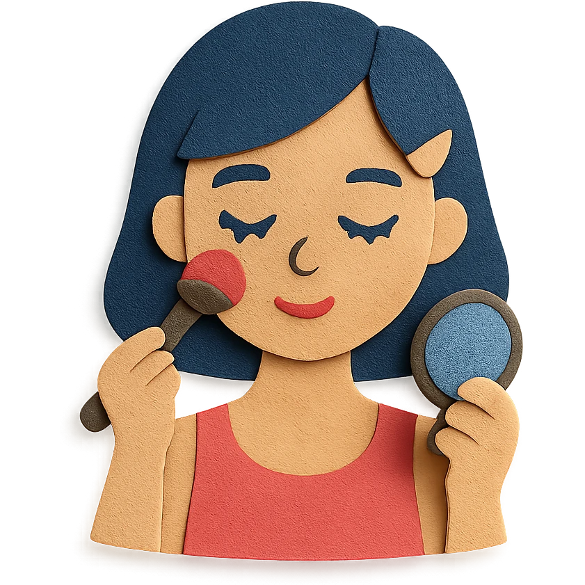 chica maquillándose emoji