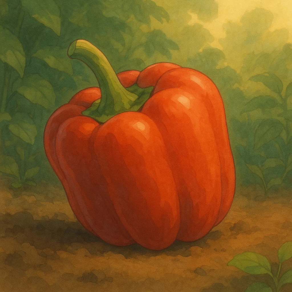 ghibli style red pepper with soft lighting emoji
