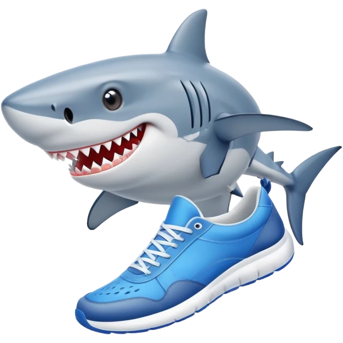 Shark wearing sneakers  emoji
