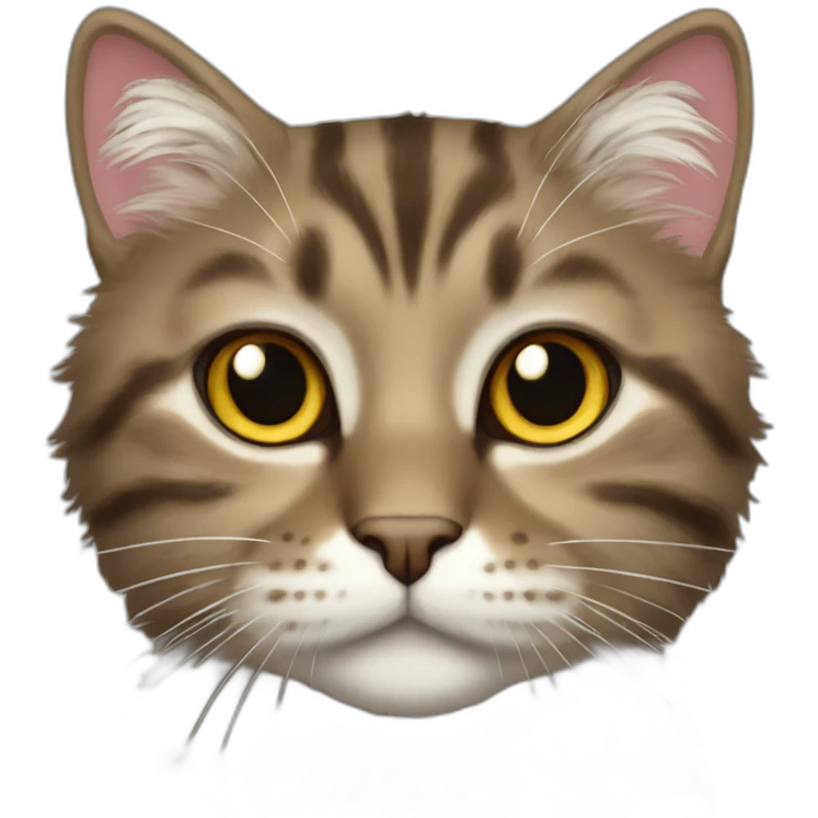 fluffy patched tabby coated cat emoji