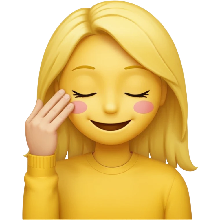 Smiley face with their eyes closed and a “I’m better than you” impression on their face while their hand looks like it’s tucking the hair behind its ear emoji
