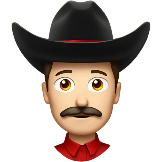  Elon musk with big mustache and black sombrero mexican hat and Tesla logo red shirt emoji