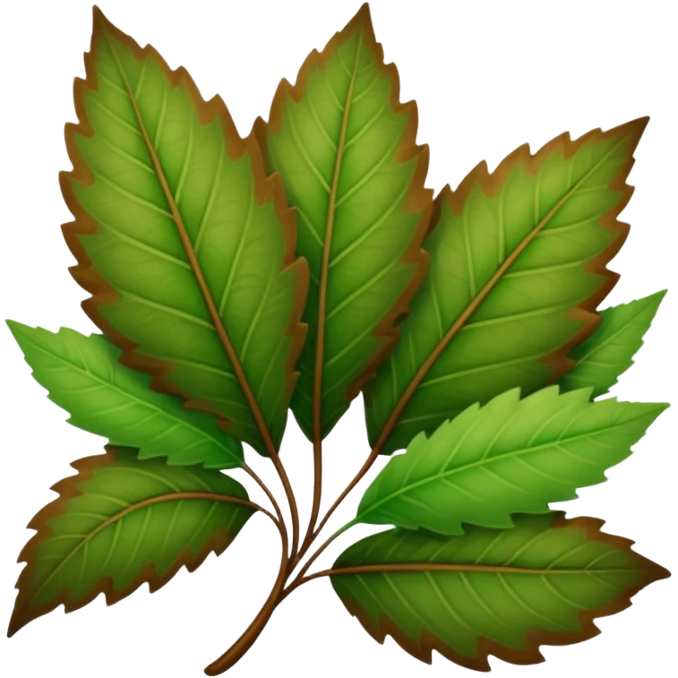 brown and green leaf several emoji
