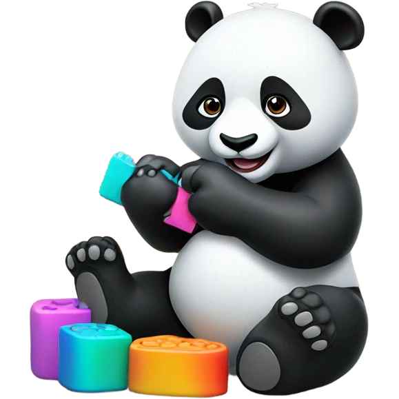 panda eating an action figure emoji