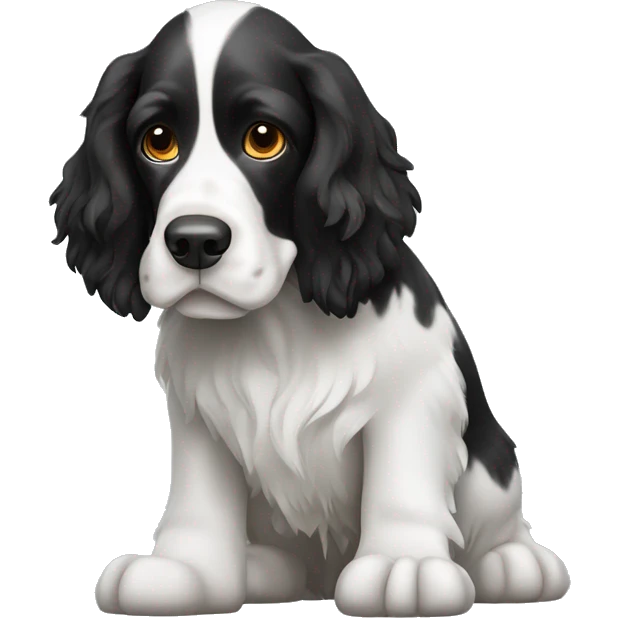 Black and white English Springer Spaniel dog emoji