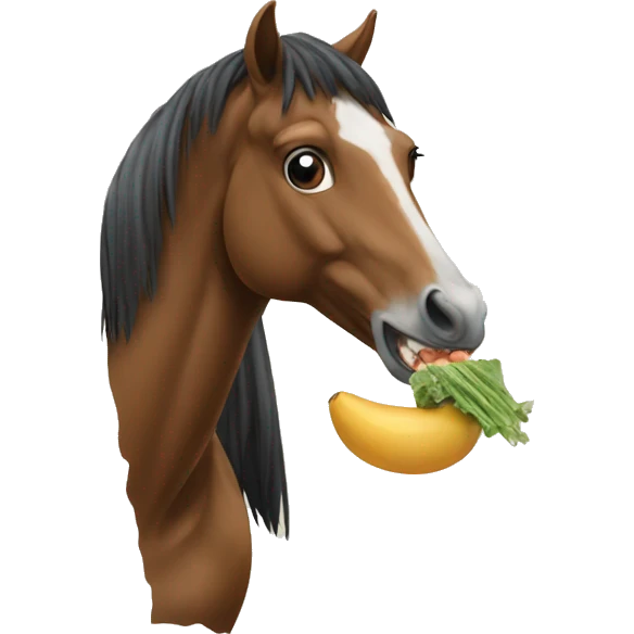 Horse eating emoji