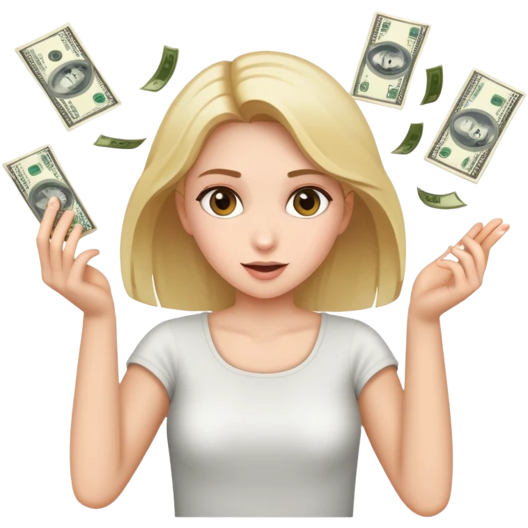 Girl throwing money around emoji