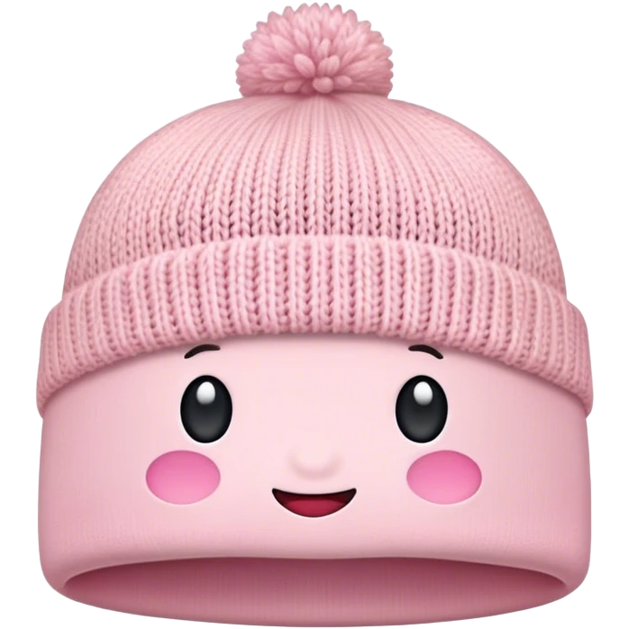 pastel pink knitted hat emoji