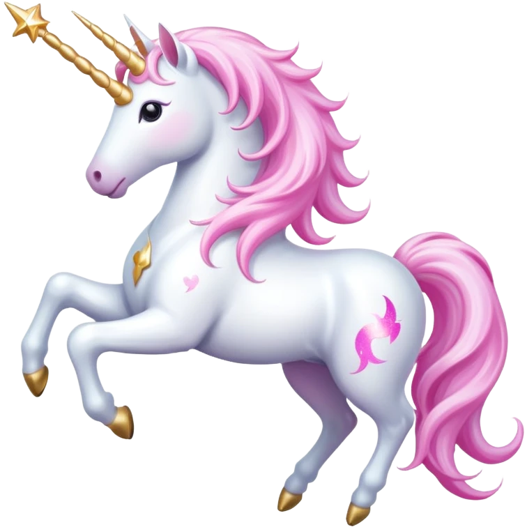 White unicorn with pink shine magic wand emoji