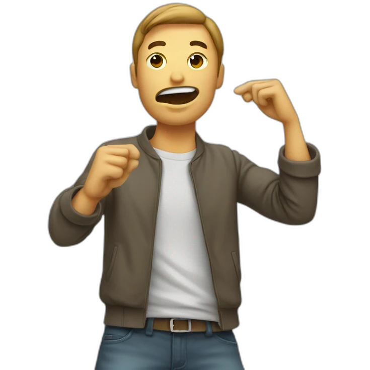 Homme qui fait un dab emoji
