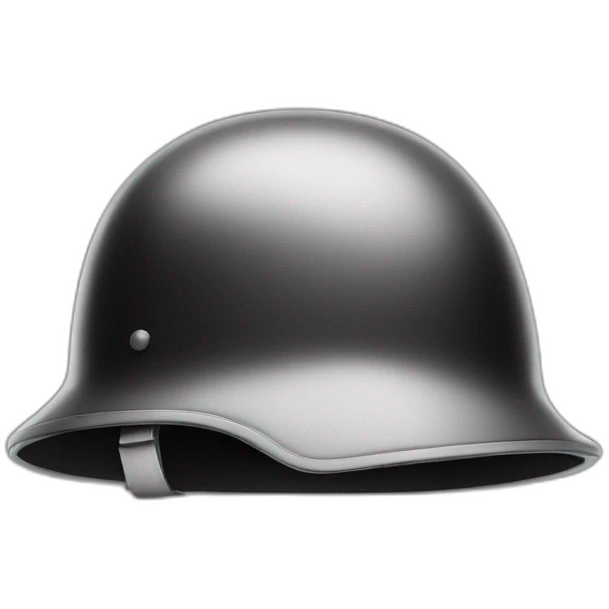 a world war 2 helmet in black and white emoji