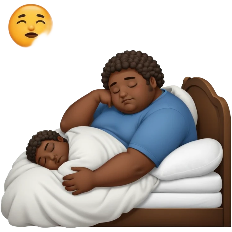 Fat black guy with curly hair sleeping  emoji