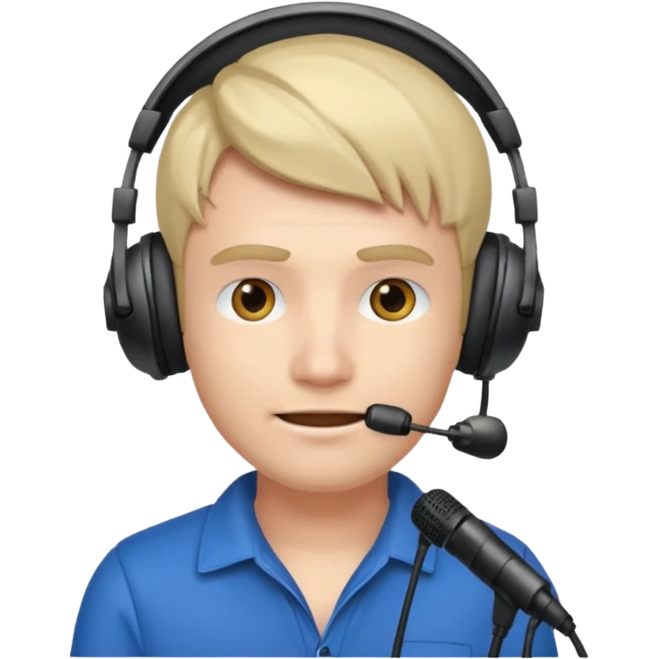 Man with gaming headset mic emoji