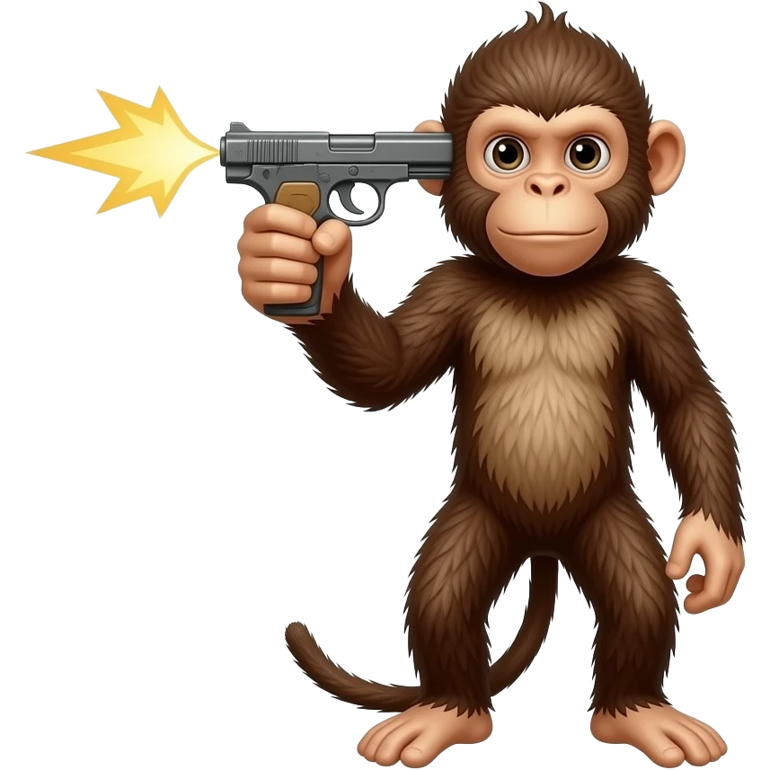 monkey holding a gun to his head emoji