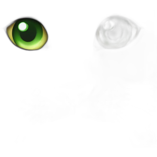 White cat with green eyes emoji