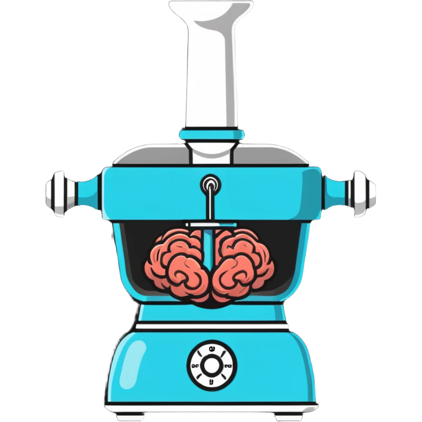 a brain going through a meat grinder emoji