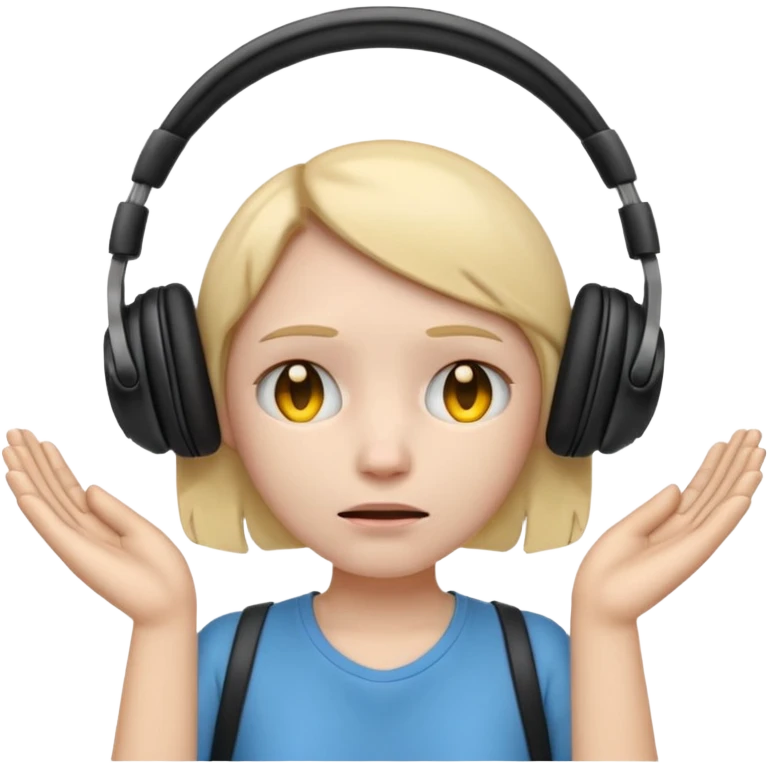 emoji with head phone holding both hands listening looks like sad  emoji