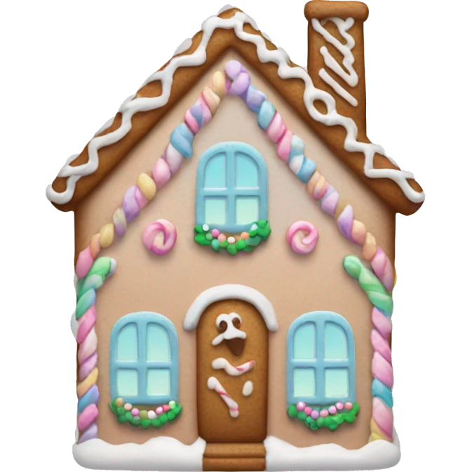 Cute pastel decorated gingerbread home emoji
