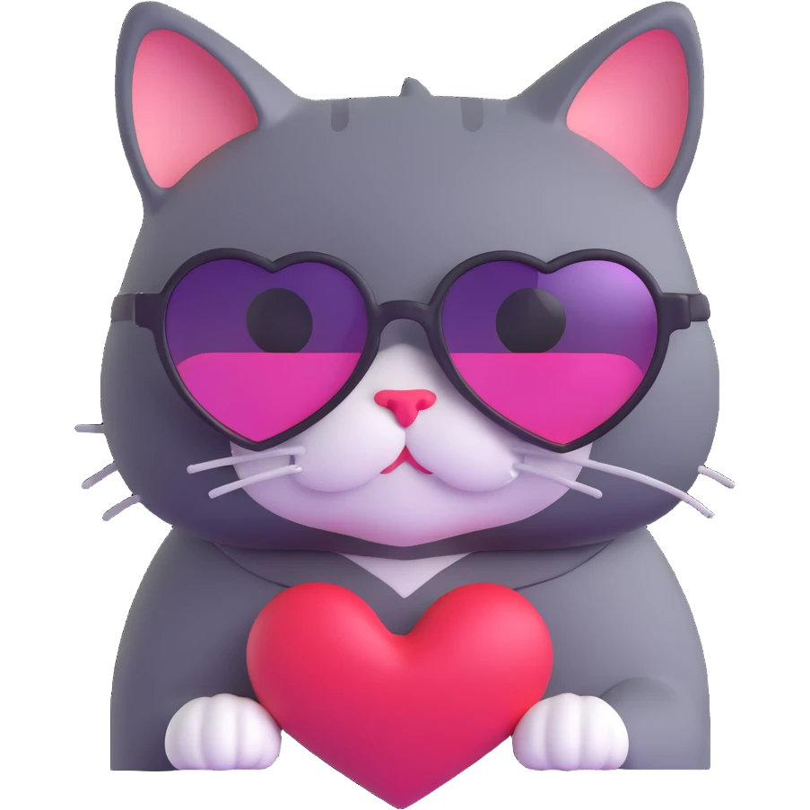 cat wearing heart-shaped sunglasses emoji