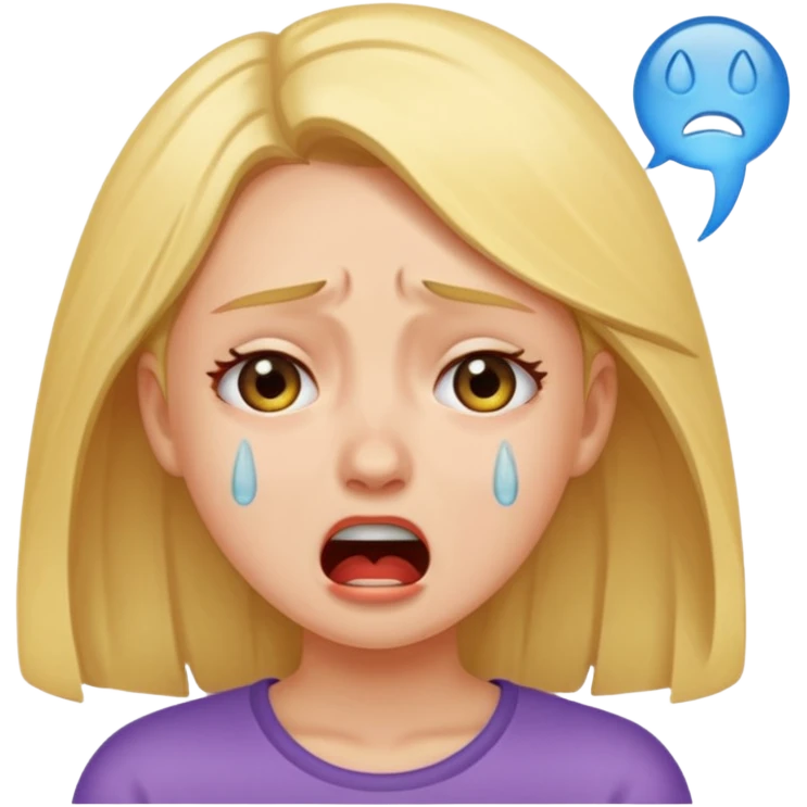 een meisje die voor een ziekenhuis staat en die aan het wenen is terwijl een vrouw tegen haar schreeuwt emoji