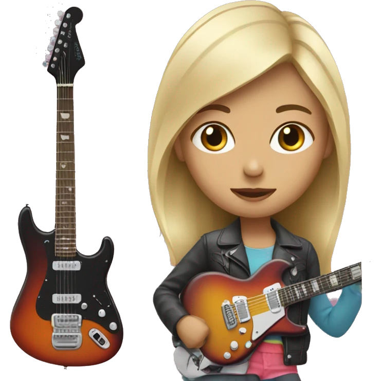 girl with an electric guitar emoji