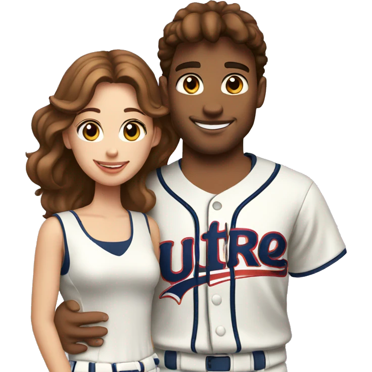 american baseball player with girlfriend with brown hair emoji