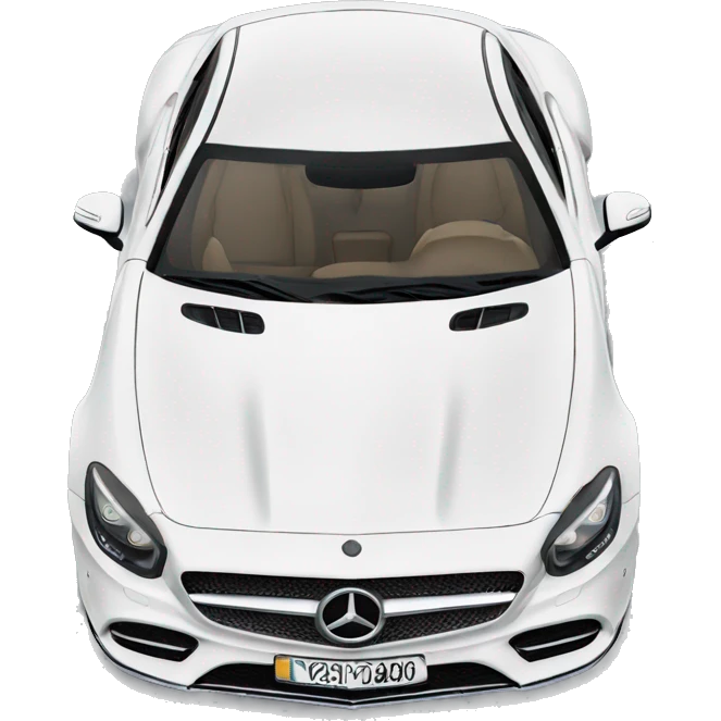 White Mercedes AMG front view  emoji