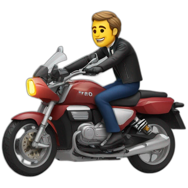 Macron riding a motorcycle  emoji