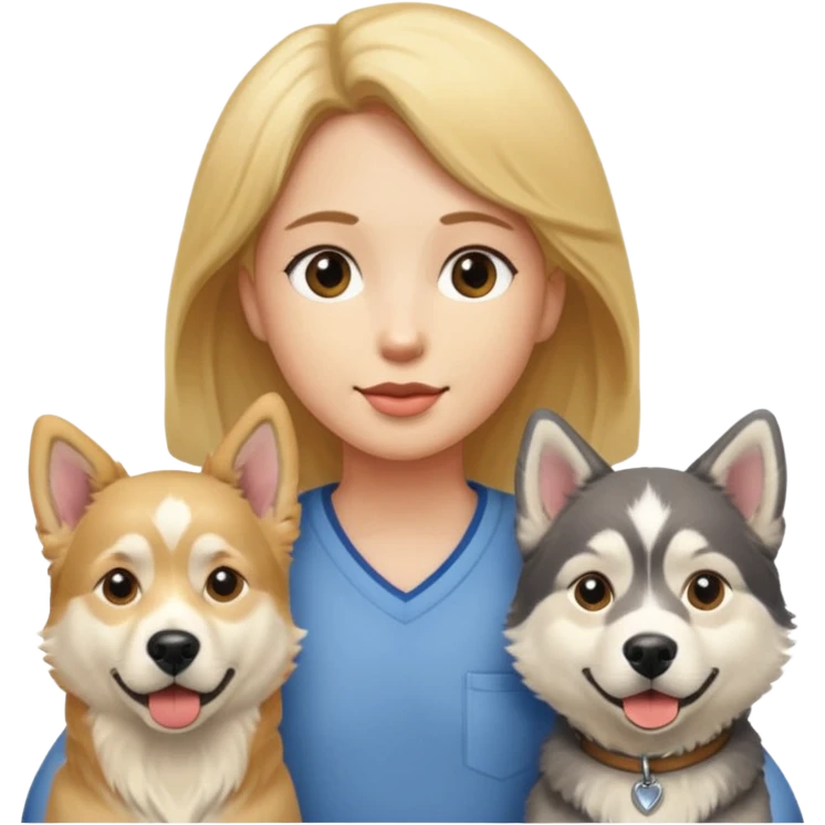 Walker + two dogs emoji