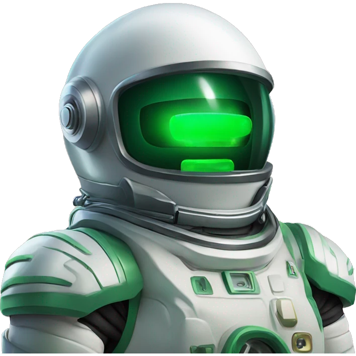 Space helmet with green LED $$ for eyes   emoji