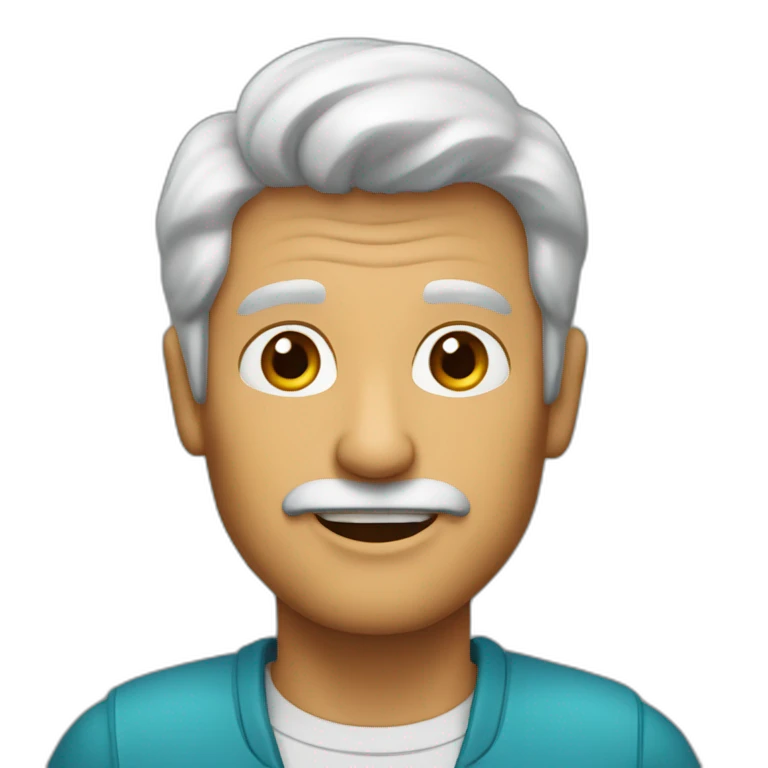 Hombre de 67 años con poco pelo emoji