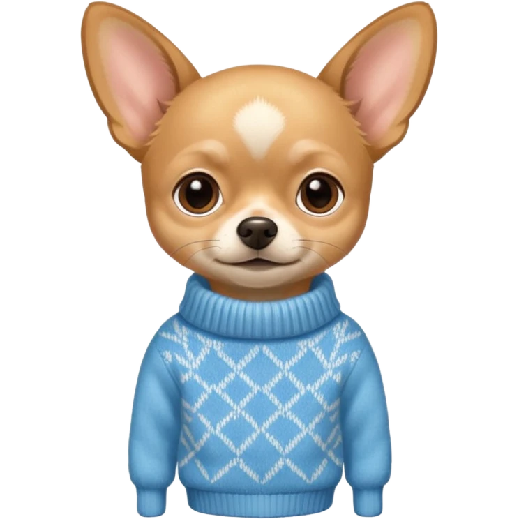 Tan chihuahua wearing a sweater emoji