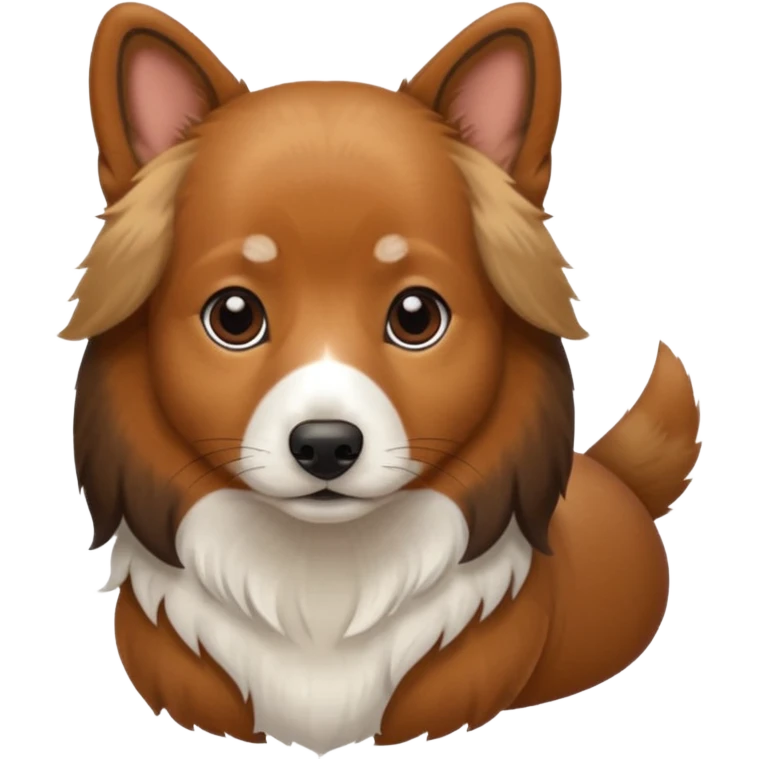Long haired dachshund with an Akita emoji