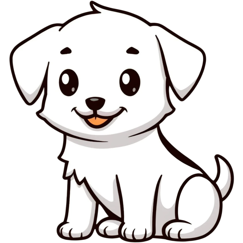 cute puppy, cartoon style emoji