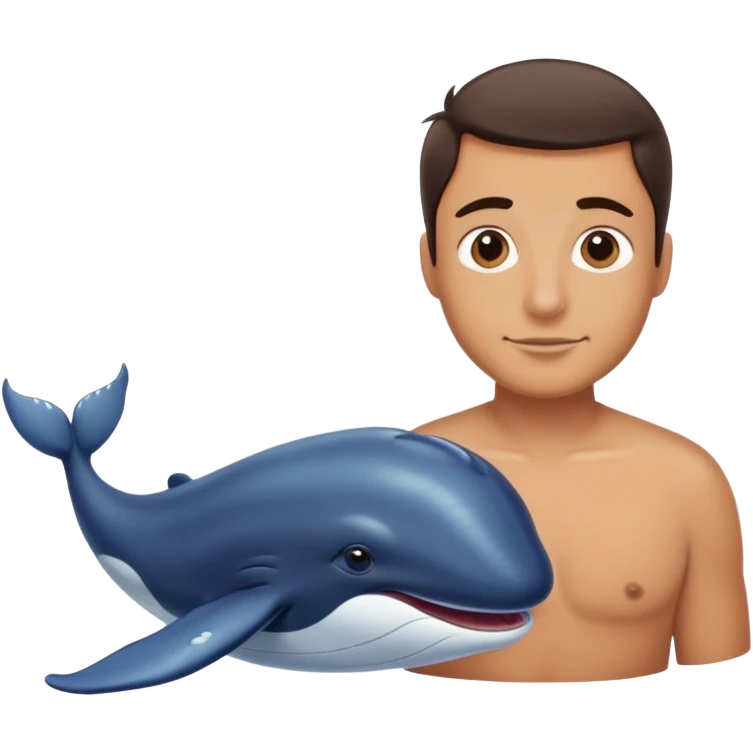 realistic whale and human emoji