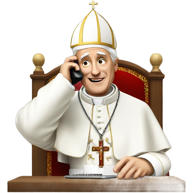 Pope on the phone  emoji