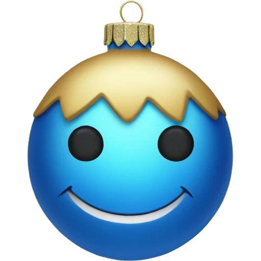 Blue Christmas ornament  emoji