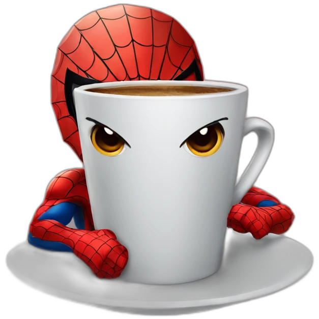 Spiderman drinking coffee emoji