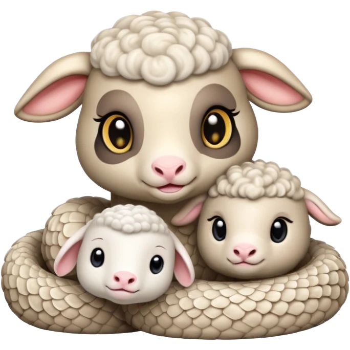 Baby snake loves baby lamb emoji