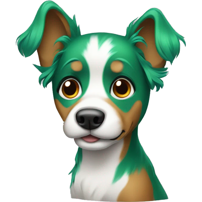 Dog with green hair emoji