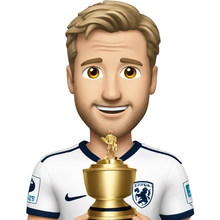 harry kane avec un trophé emoji