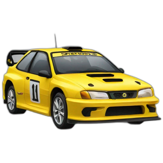 Yellow rally car emoji